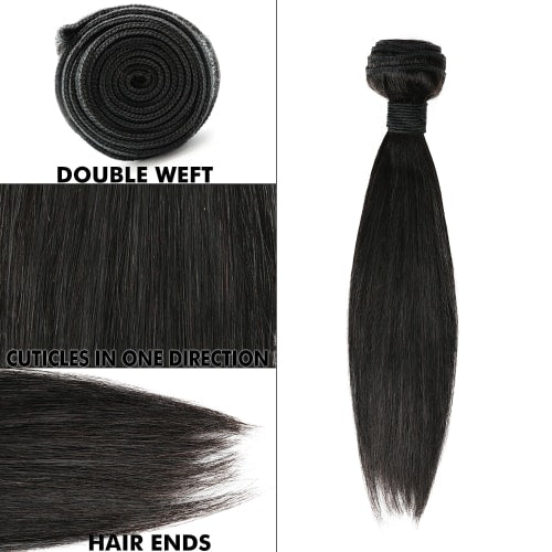 100% VIRGIN REMY HUMAN HAIR UNPROCESSED BRAZILIAN WEAVE NATURAL STRAIGHT 3PCS WITH 13X4 CLOSURE Find Your New Look Today!