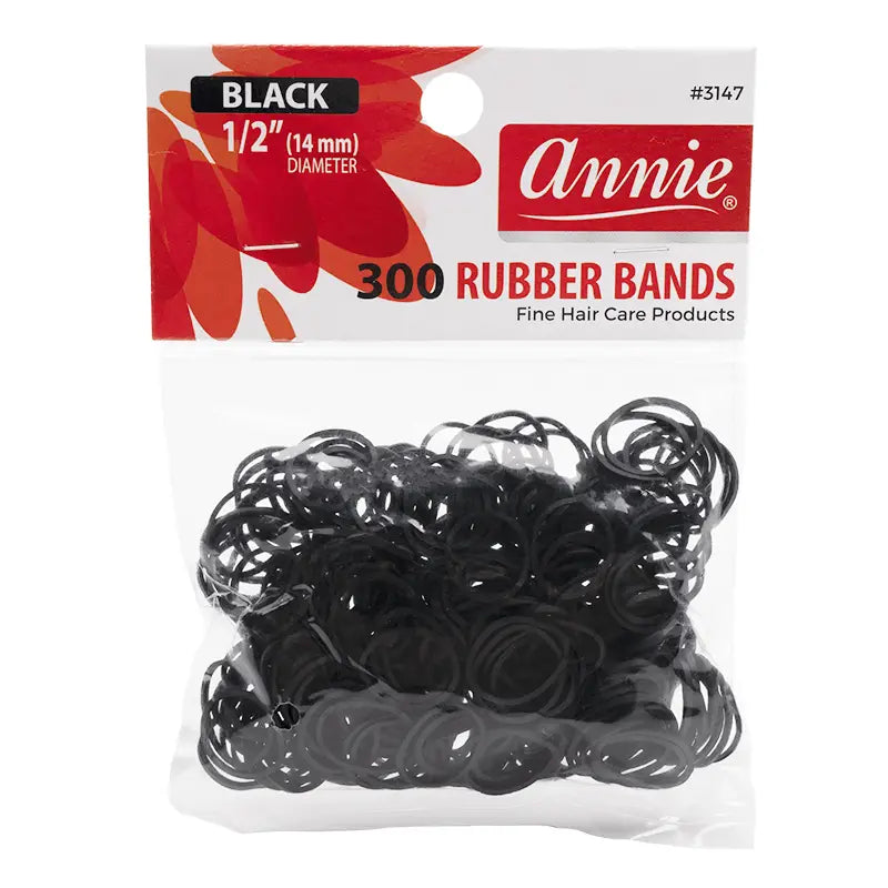 Annie Rubber Bands black 1/2" (300)