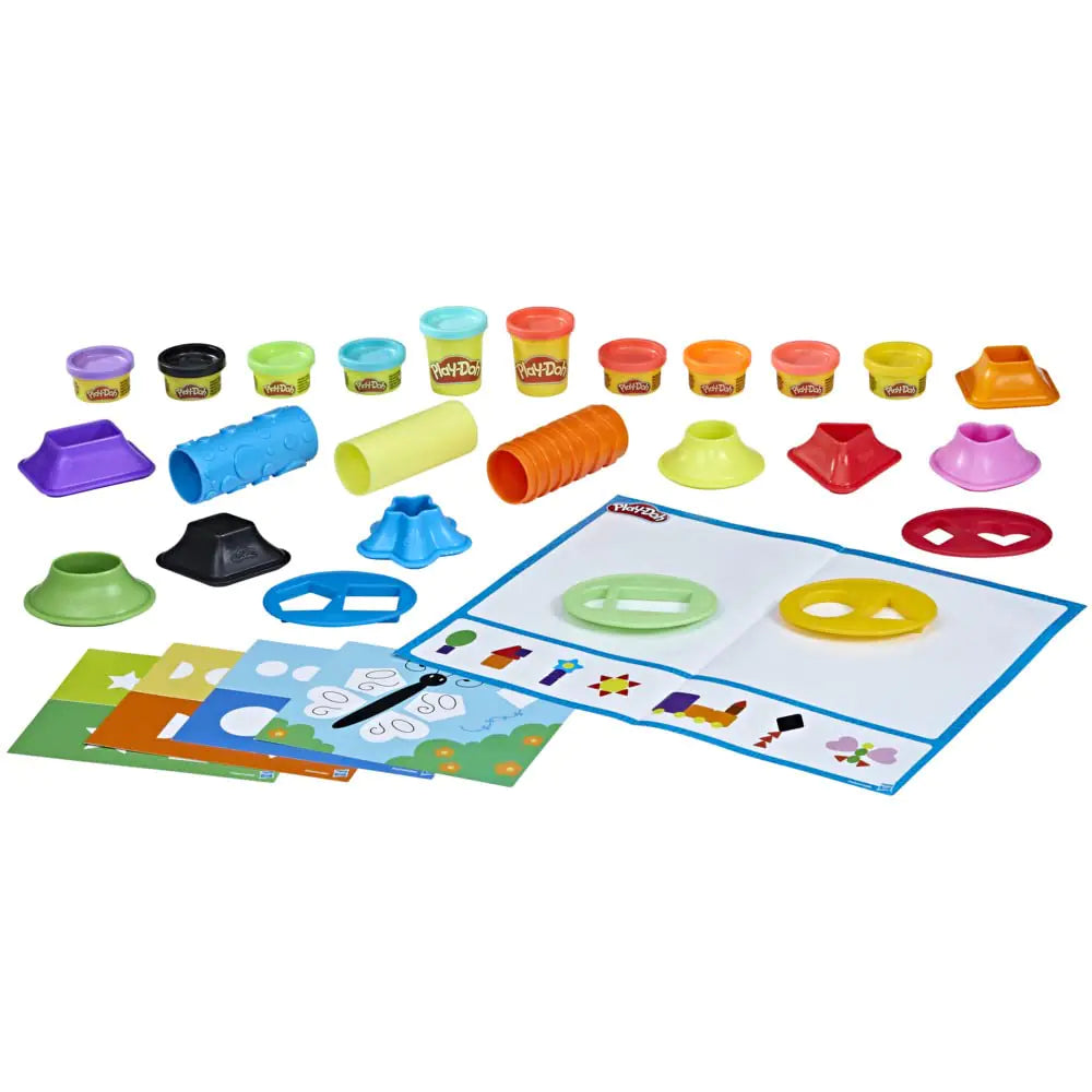 Play-Doh Shapes and Colors Set 5 Activity Playmats 15 Tools & 10 Cans of Assort. Colors Back to School Classroom Supplies Preschool Toys Ages 2+ (Amazon Exclusive)