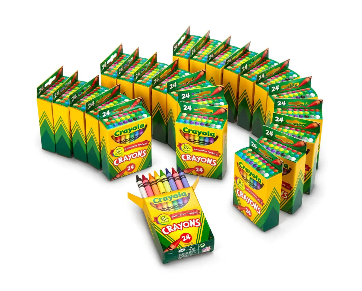 Crayola Crayons Bulk (24 Packs) Back to School Supplies for Preschool & Kindergarten Bulk Crayons for Kids Classroom Supplies