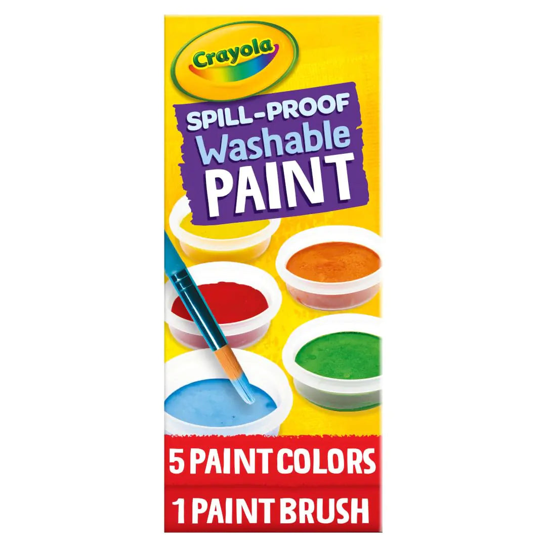 Crayola Spill Proof Paint Set (5ct) Washable Paint for Kids Craft Supplies for Classrooms School Supplies