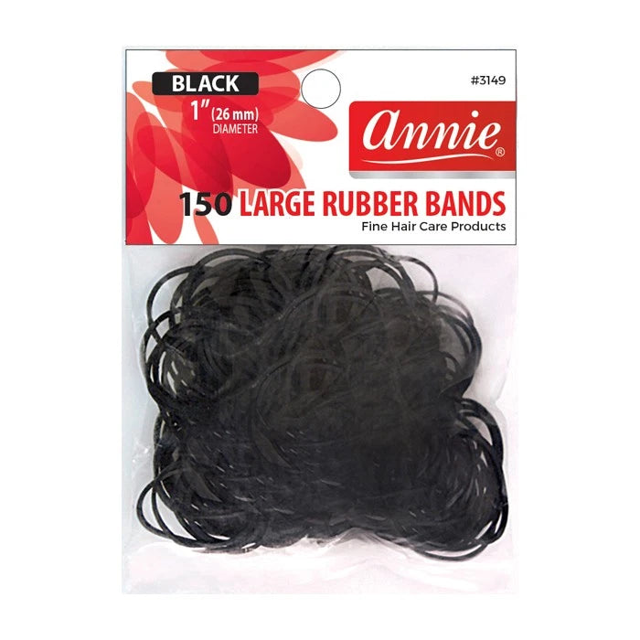 Annie Large Rubber Bands 1" black (150)