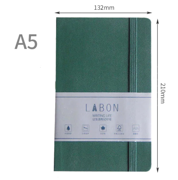 A5 Moleskine Style Hard Cover Grid Notebook Stationery