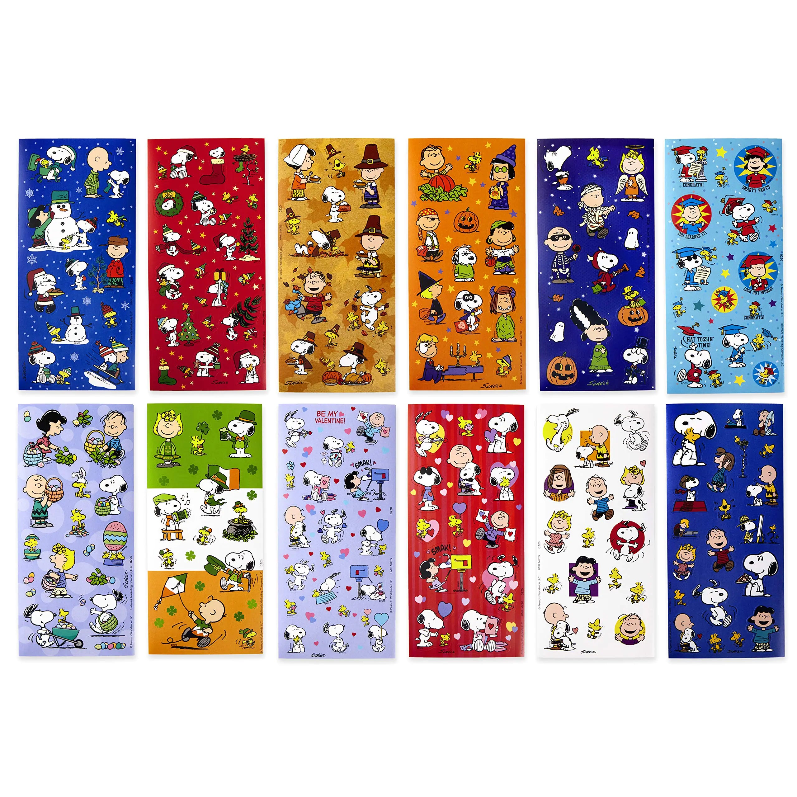 Hallmark Peanuts Stickers for Kids (Pack of 237 Stickers 12 Sheets) for Easter Back to School Halloween Holiday and More