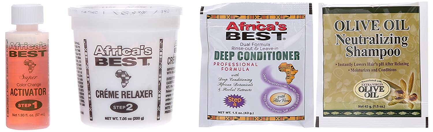 Africa's Best No-Lye Relaxer Kit, Dual conditioning, Herbal Intensive, Superior Straightening and the Very Best Nourishment, Designed for Normal Hair Textures Find Your New Look Today!