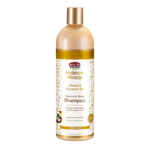 African Pride Moisture Miracle Honey & Coconut Oil Nourish & Shine Shampoo 16oz Find Your New Look Today!