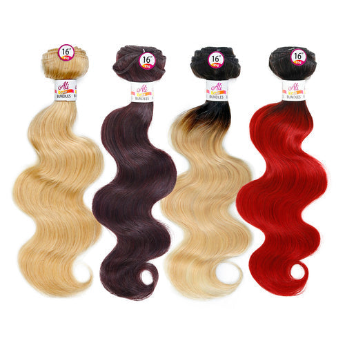 Ali Bundles Unprocessed Brazilian Virgin Human Hair Weave Body Wave (Special Colors) Find Your New Look Today!