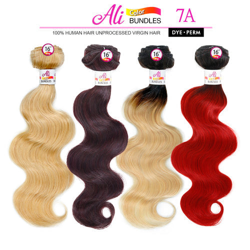 Ali Bundles Unprocessed Brazilian Virgin Human Hair Weave Body Wave (Special Colors) Find Your New Look Today!