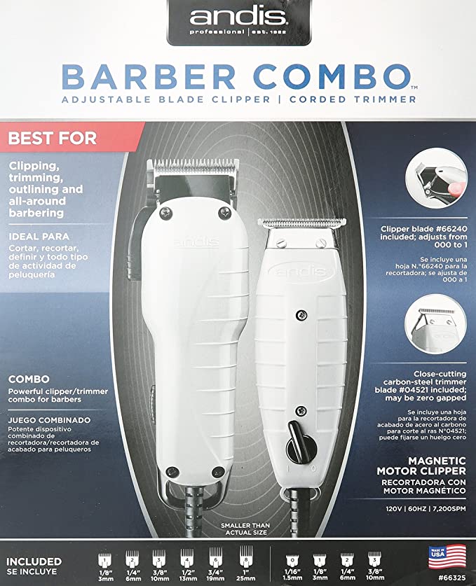 Andis 66325 Barber Combo-Powerful Clipper/Trimmer Comber Kit Find Your New Look Today!