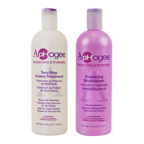 Aphogee Two-Step Protein Treatment & Balancing Moisturizer Set 16oz/473ml Find Your New Look Today!