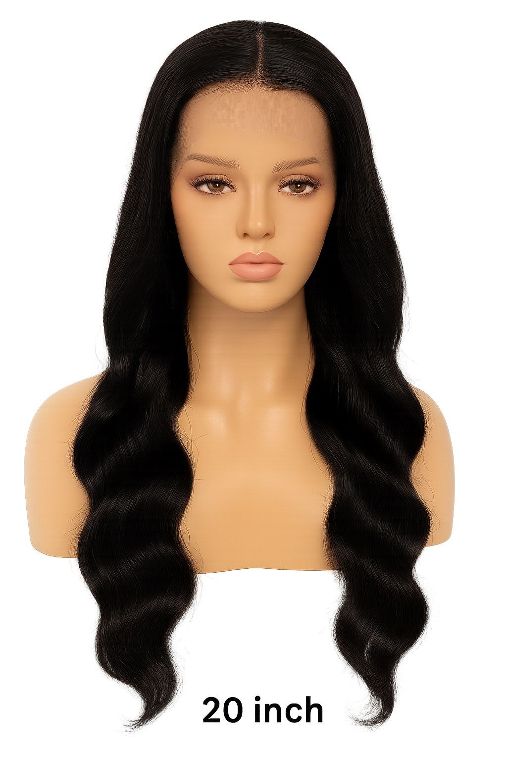 13x4 Human Hair Lace Front Body Wave Wig – Natural Color, 20 Inch, High-Density
