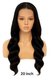 13x4 Human Hair Lace Front Body Wave Wig – Natural Color, 20 Inch, High-Density