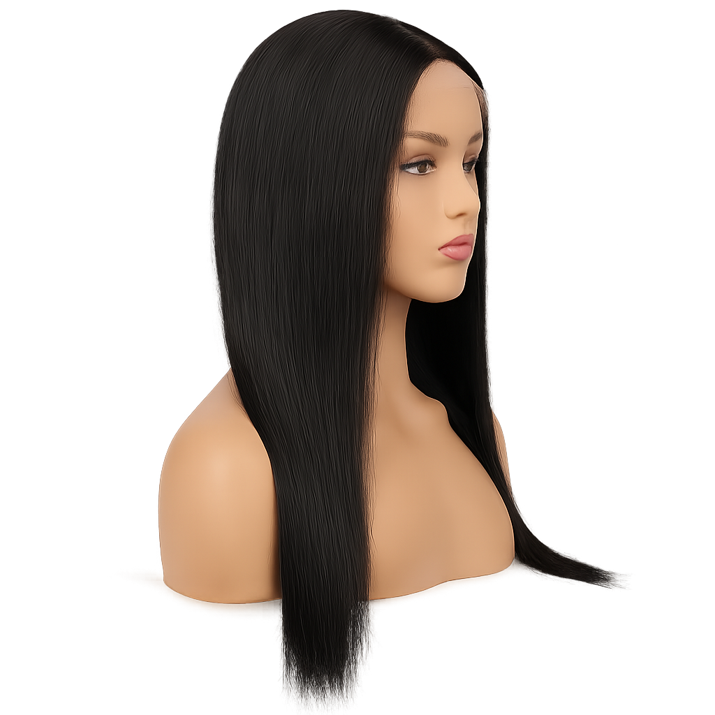 13x4 Human Hair Lace Front Straight Wig – Natural Color, 20 Inch, High-Density