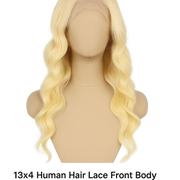 13x4 Human Hair Lace Front Body Wave Wig – Color 613 Blonde, 20 Inch, High-Density