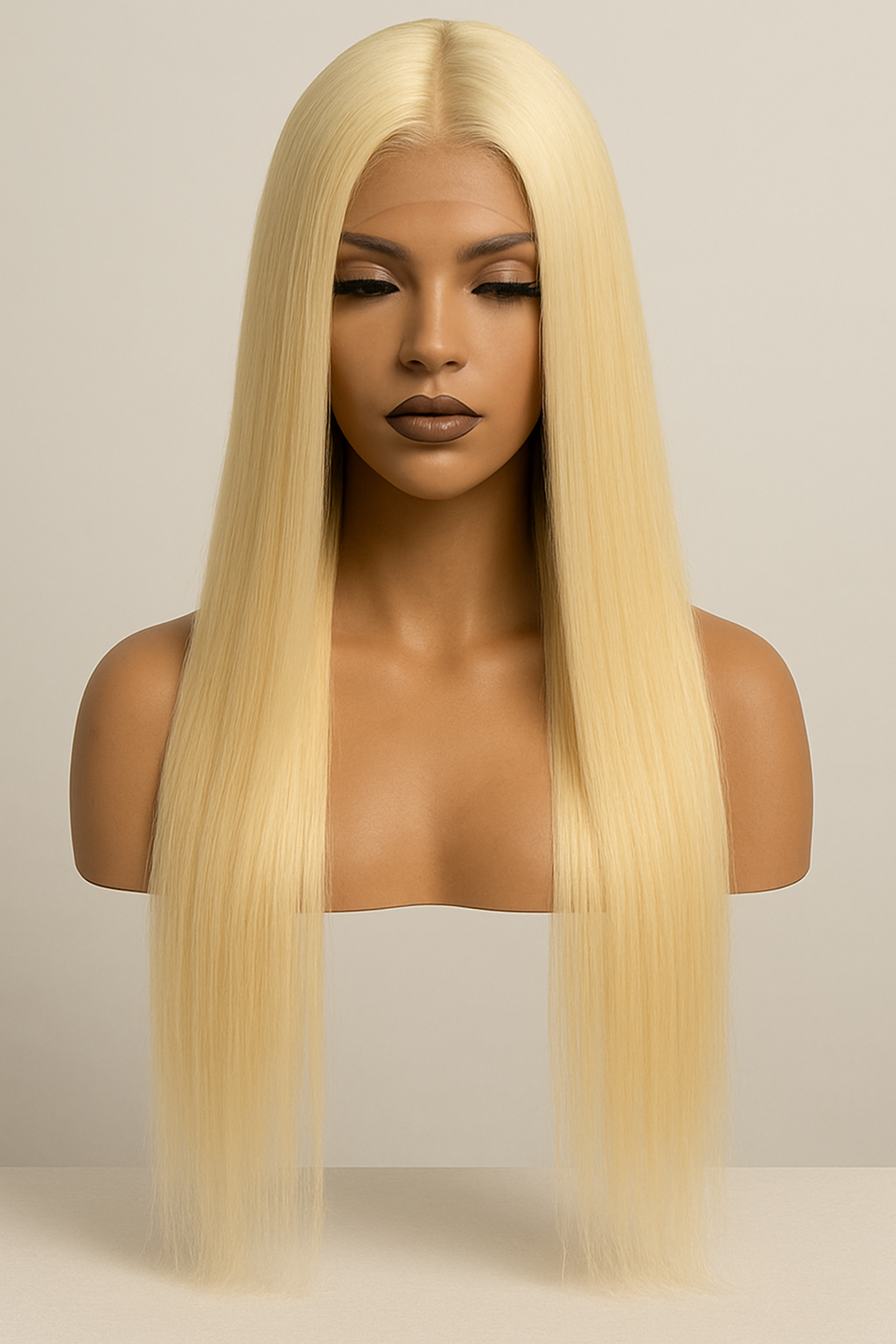 13x4 HD Lace Front Human Hair Wig – 28 Inch Straight, Color 613, High Density
