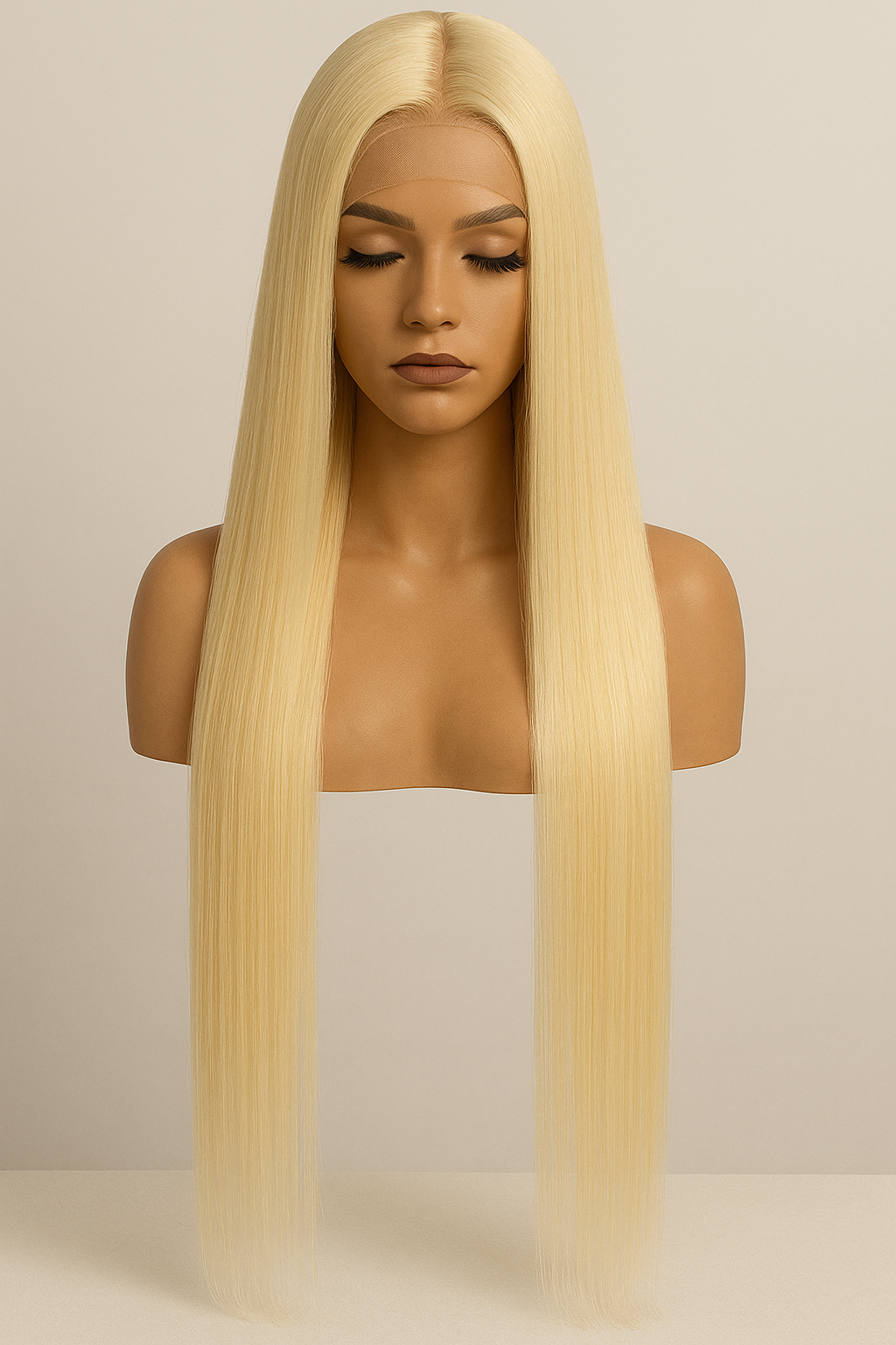 13x4 HD Lace Front Human Hair Wig – 32 Inch Straight, Color 613, High Density