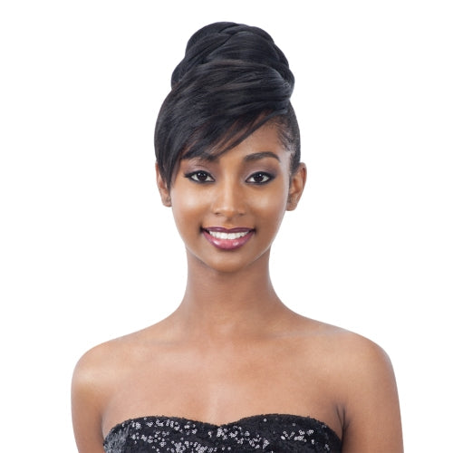 FreeTress Equal Synthetic Hair Bun & Bang Twisted Bun (Dome) Bang 2Pcs (Swoop Side Bang) Find Your New Look Today!