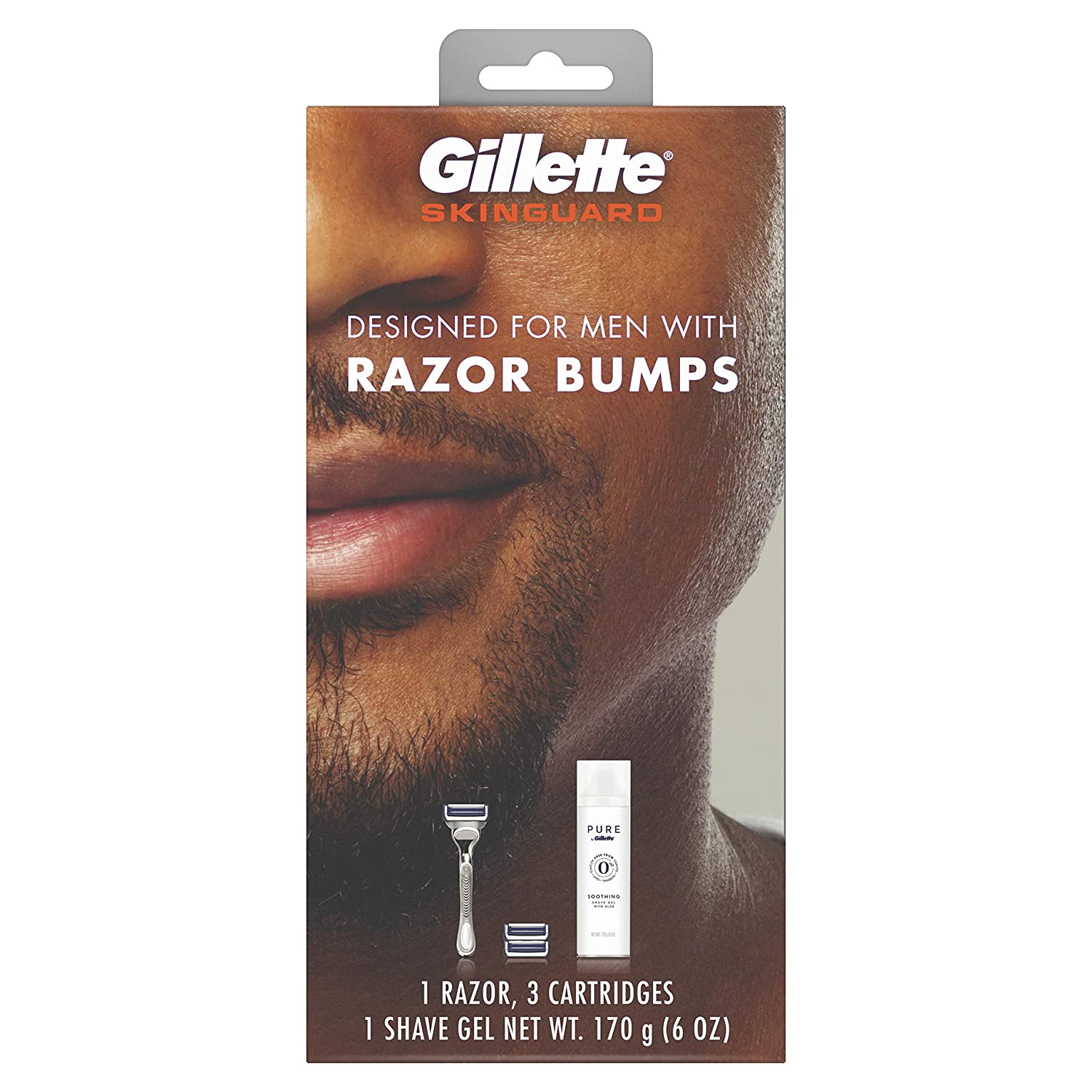 Gillette SkinGuard Men's Razor Handle, 3 Blade Refills + PURE Shave Gel Find Your New Look Today!