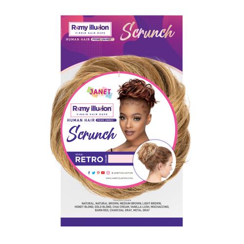 Janet Collection Human Hair Blend Bun Remy Illusion Scrunch Retro Find Your New Look Today!