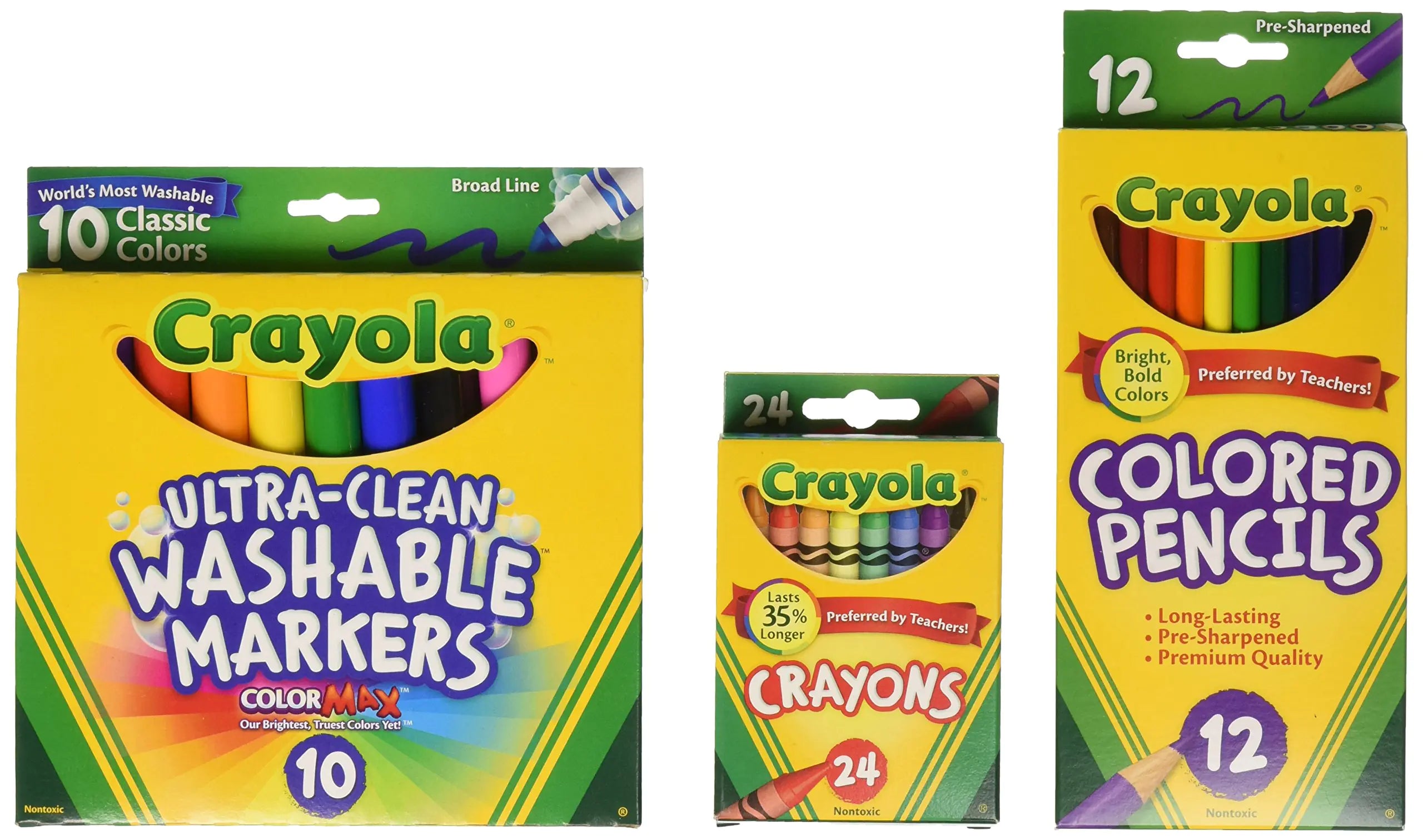 Crayola Back To School Supplies Grades 3-5 Ages 7 8 9 10 Contains 24 Crayons 10 Washable Broad Line Markers and 12 Colored Pencils [Amazon Exclusive]