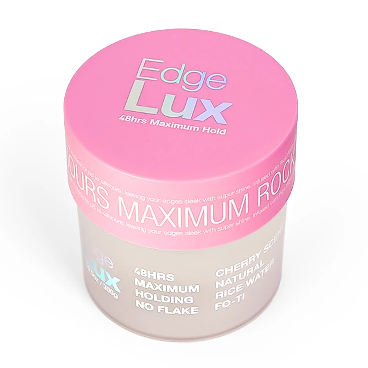 Edge Lux 48H Maximum Hold Styling & Edge Control Gel – Cherry Scent, No Flake Formula 10.5 oz