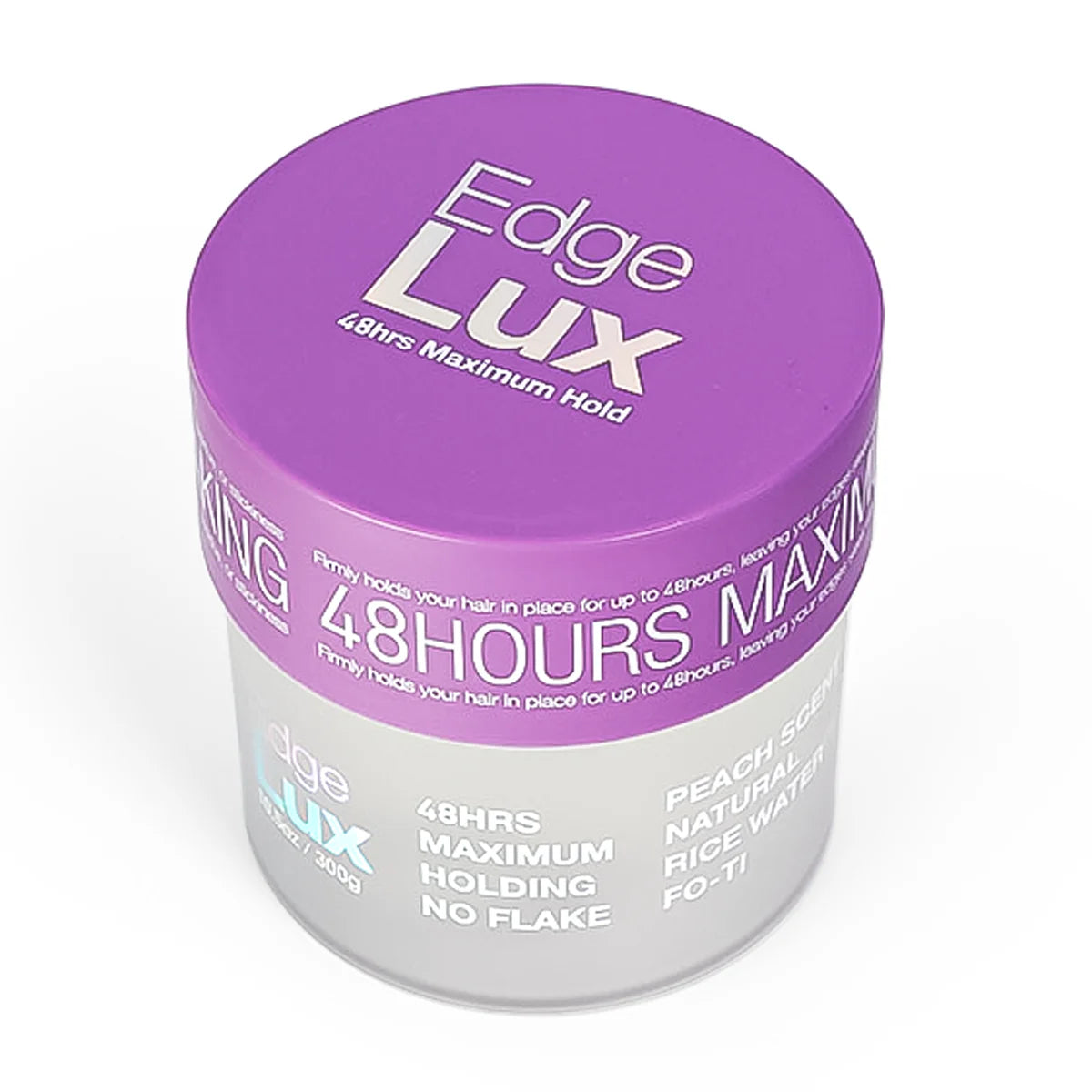 Edge Lux 48H Maximum Hold Styling & Edge Control Gel – Peach Scent, No Flake Formula 10.5 oz