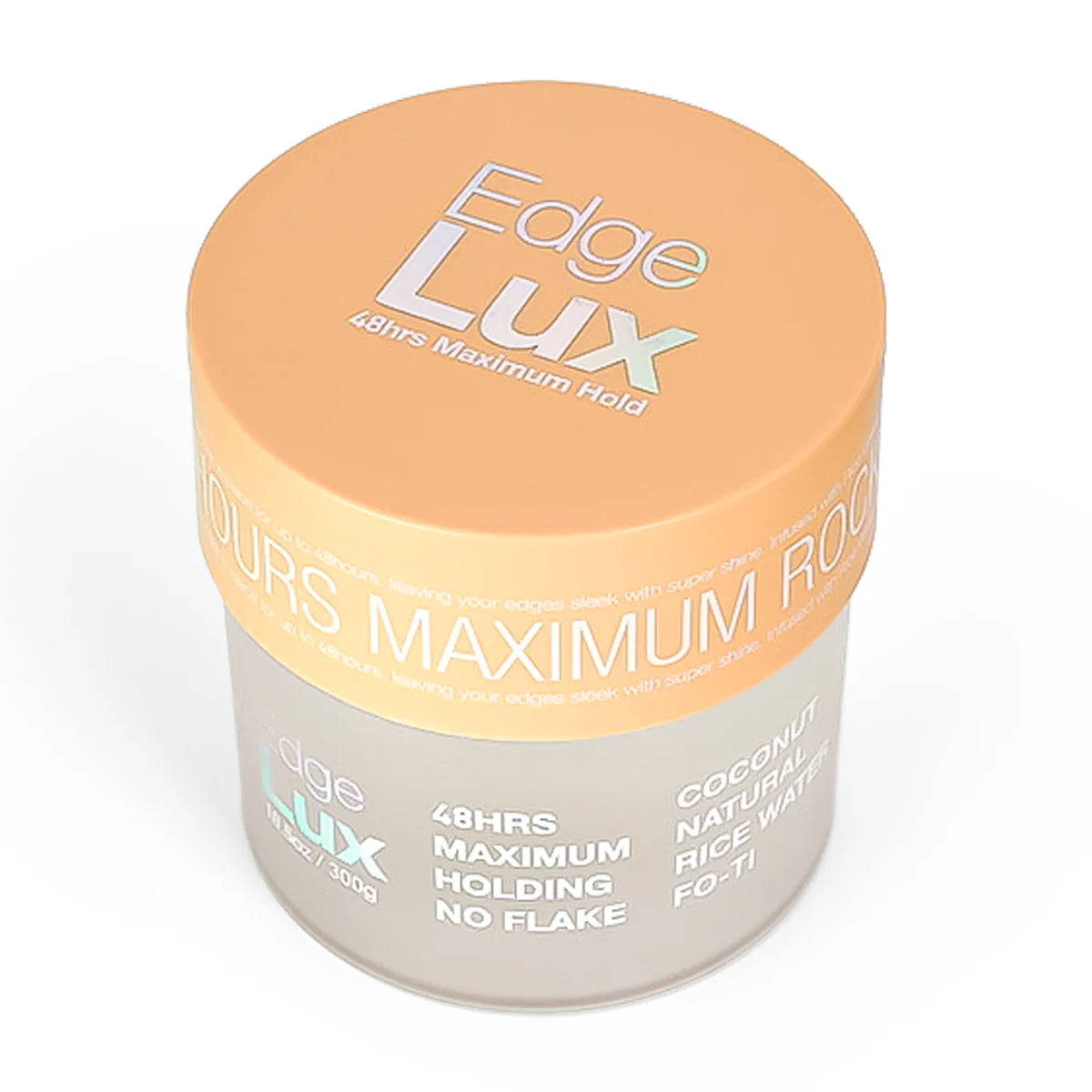 Edge Lux 48H Maximum Hold Styling & Edge Control Gel – Coconut Scent, Flake-Free Natural Formula 10.5 oz