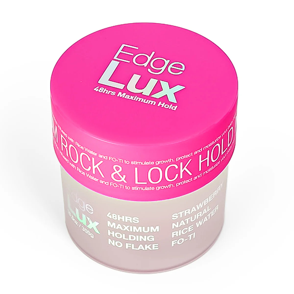 Edge Lux 48H Maximum Hold Styling & Edge Control Gel – Strawberry Scent, No Flake Formula 10.5 oz