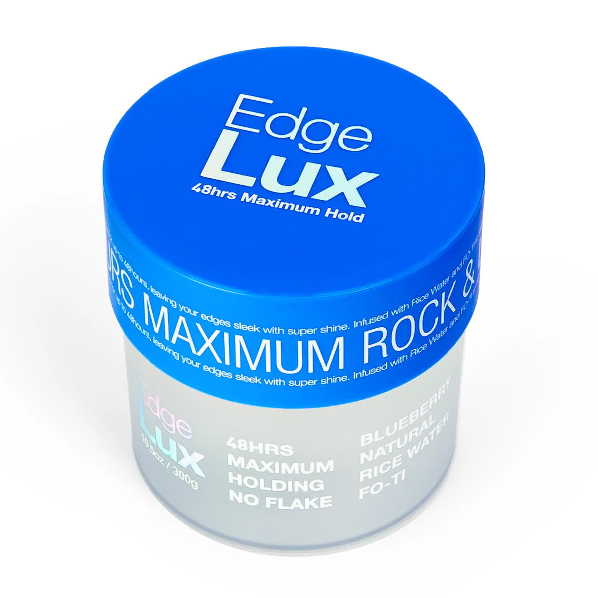 Edge Lux 48H Maximum Hold Styling & Edge Control Gel – Blueberry Scent, Flake-Free Natural Formula 10.5 oz