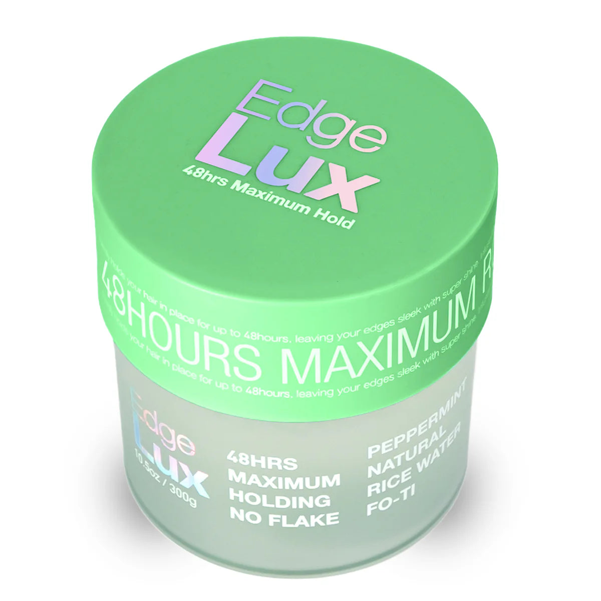 Edge Lux 48H Maximum Hold Styling & Edge Control Gel – Peppermint Scent, Flake-Free Natural Formula 10.5 oz