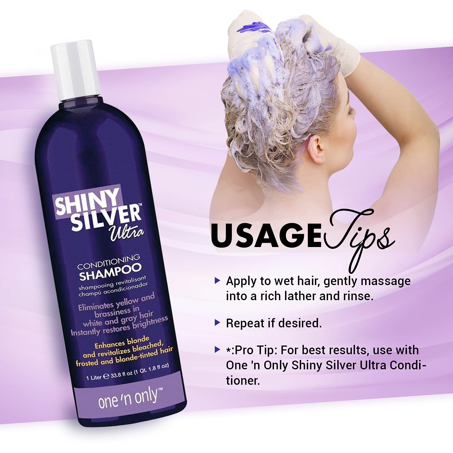 One 'n Only Shiny Silver Ultra Conditioning Shampoo, 1 Liter Find Your New Look Today!