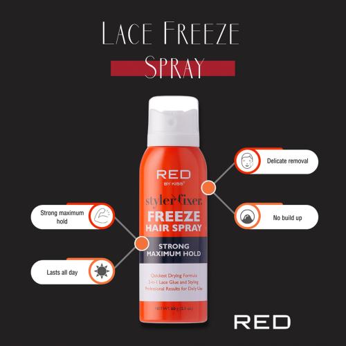 Red by Kiss Styler Fixer 2-In-1 Lace Glue & Freeze Hair Spray Maximum Hold Find Your New Look Today!