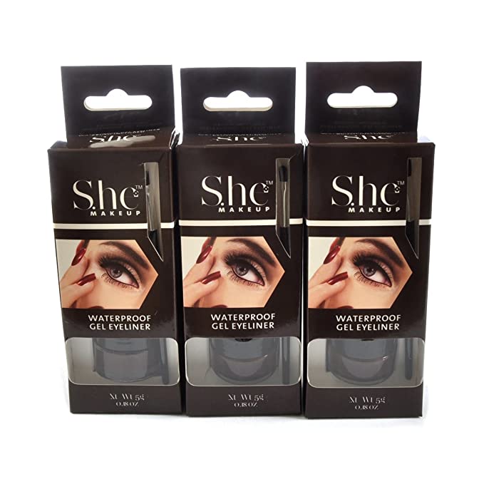 S.he Makeup Waterproof Gel Eyeliner Dark Brown 3 Pcs Find Your New Look Today!