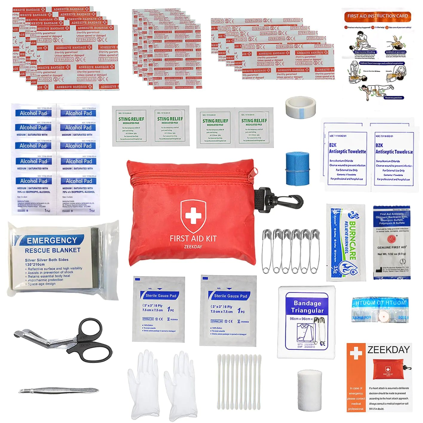 Compact Mini Travel First Aid Kit - Waterproof Emergency Medical Supplies for Home Car Camping Hiking Outdoors Workplace Sports School Office Boat Hunting Earthquake Adventures