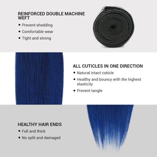 Uniq Hair 100% Virgin Human Hair Brazilian Bundle Hair Weave 7A Straight #OTBLUE Find Your New Look Today!