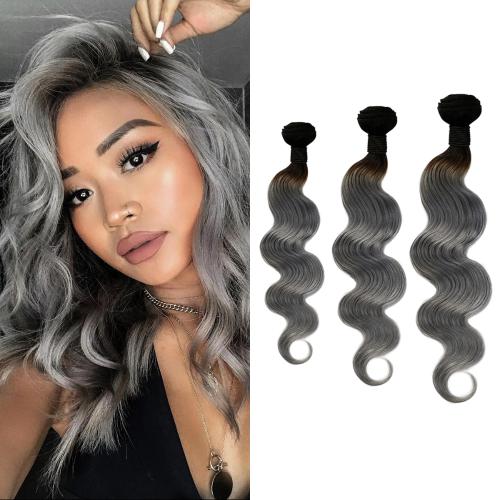 Uniq Hair 100% Virgin Human Hair Brazilian Bundle Hair Weave 9A Body #OTGRAY 3Pcs Find Your New Look Today!