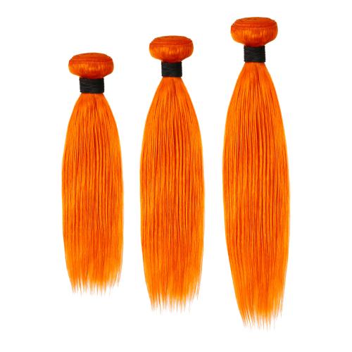 Uniq Hair 100% Virgin Human Hair Brazilian Bundle Hair Weave 9A Straight #ORANGE 3Pcs Find Your New Look Today!