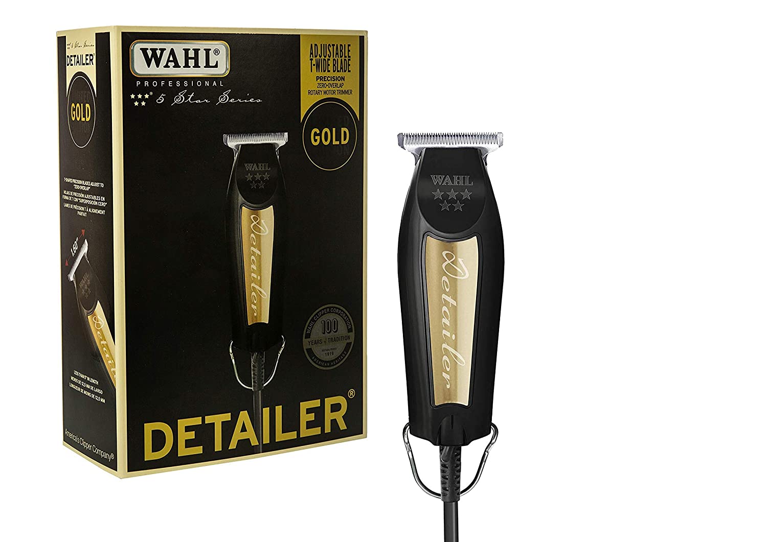 Wahl Professional 5-Star Series Limited Edition Black & Gold Corded Detailer #8081-1100 - Great for Professional Stylists and Barbers Find Your New Look Today!