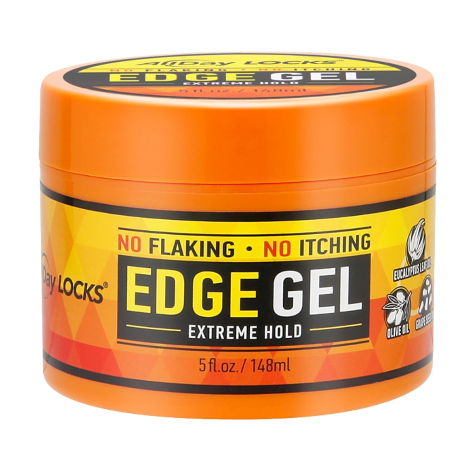 All Day Locks Edge Gel – Extreme Hold with Olive Oil & Eucalyptus – 5 oz