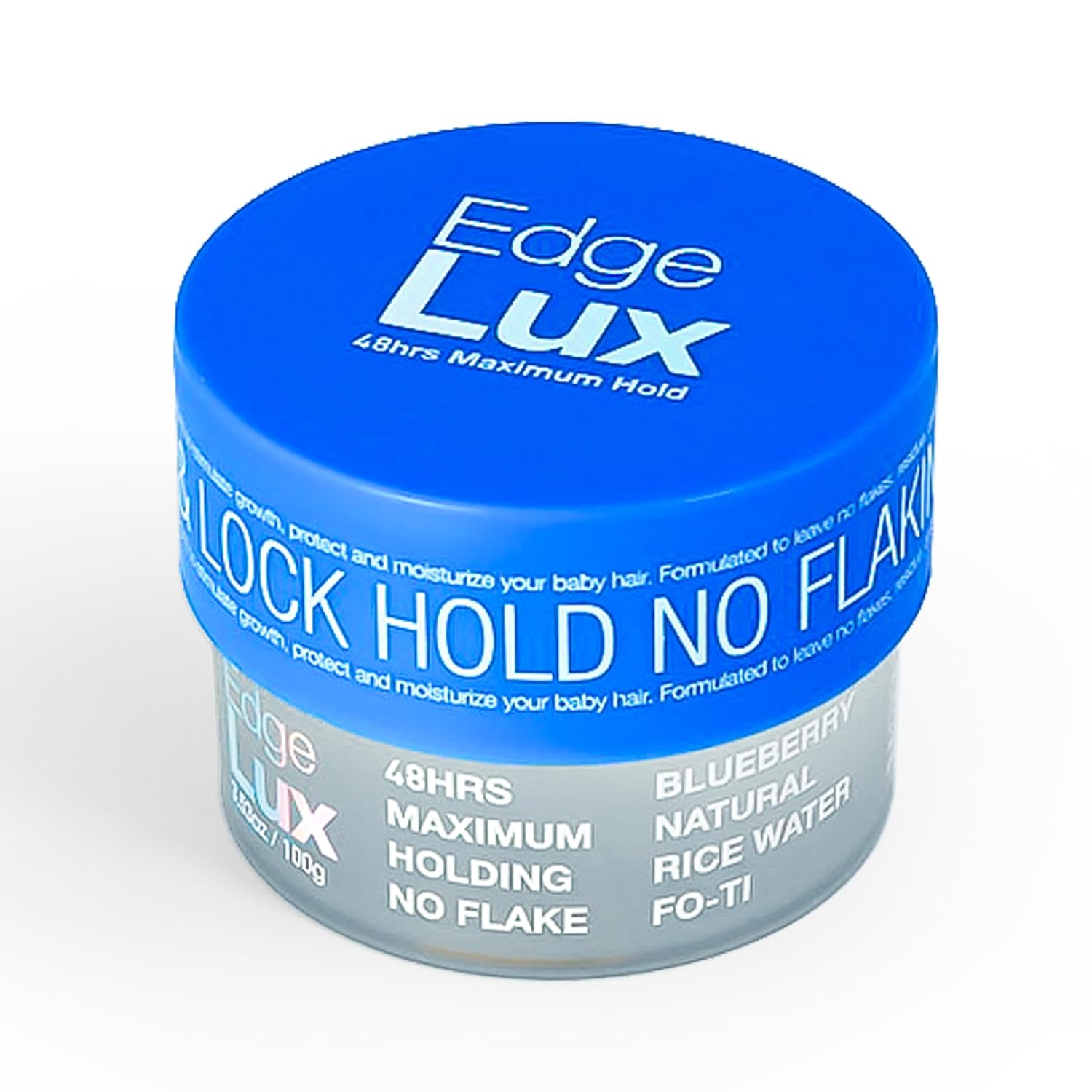 Edge Lux 48H Maximum Hold Edge Control Gel – Blueberry Scent, Flake-Free Natural Formula 3.53 oz