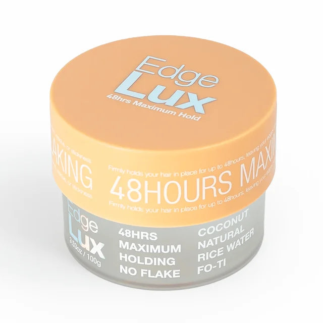 Edge Lux 48H Maximum Hold Edge Control Gel – Coconut Scent, Flake-Free Natural Formula 3.53 oz