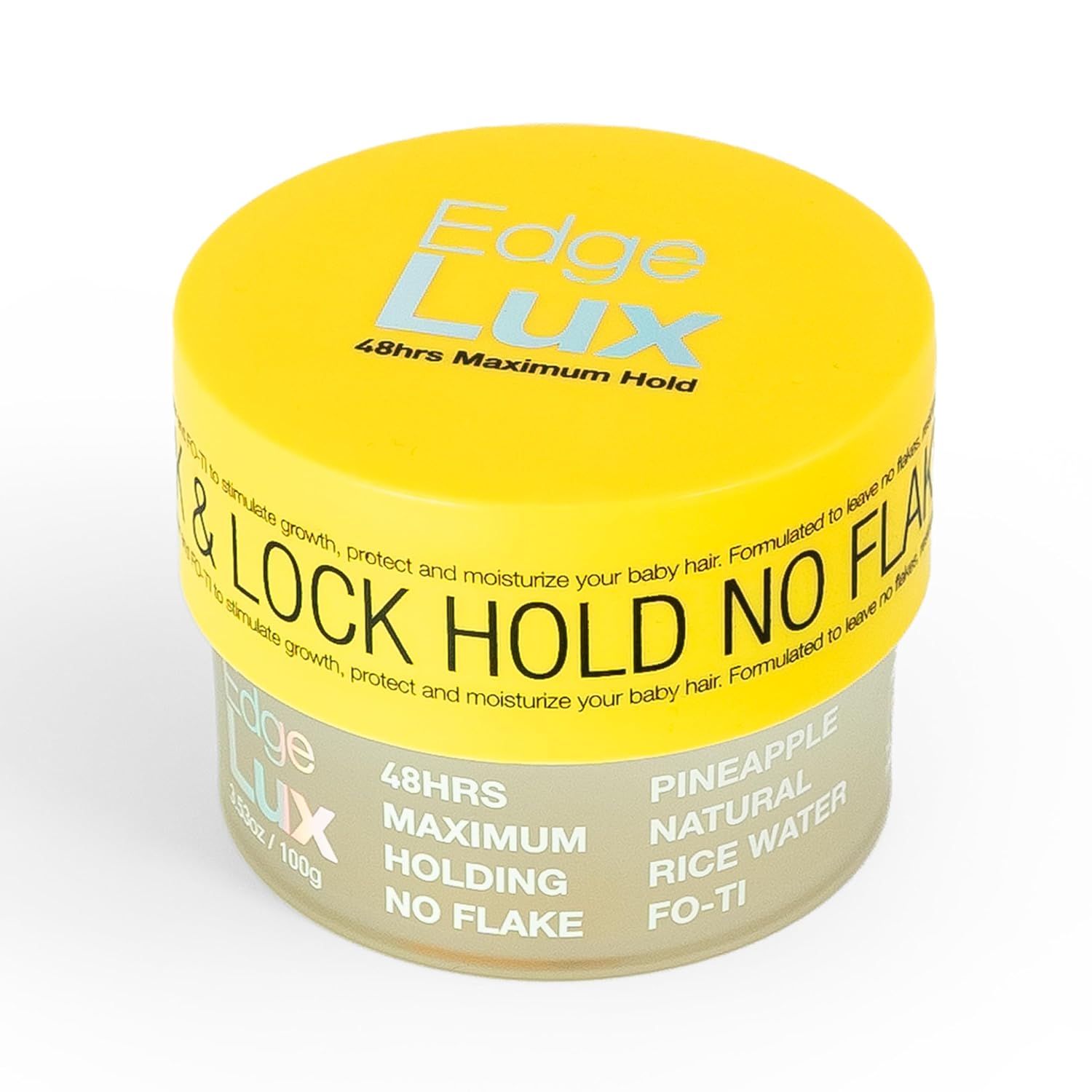 Edge Lux 48H Maximum Hold Edge Control Gel – Pineapple Scent, No Flake Natural Formula 3.53 oz