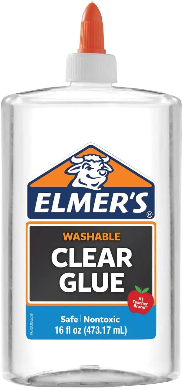 Elmers Clear Liquid School Glue Slime Glue & Craft Glue | Large 16 Ounces for School Supplies & Slime Supplies | Washable Glue
