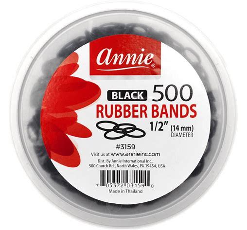 Annie Robber Bands 1/2 " Black 500